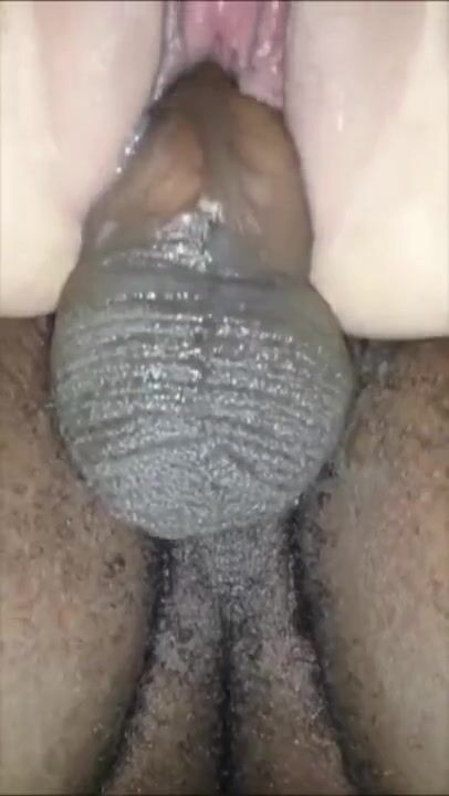 Juicy white pussy getting creampied by a black bull