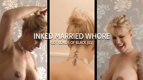 Inked up married whore enjoying intense fucking