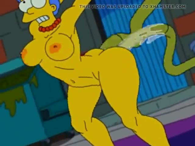 Marge Simpson gets rough fuck by an alien monster